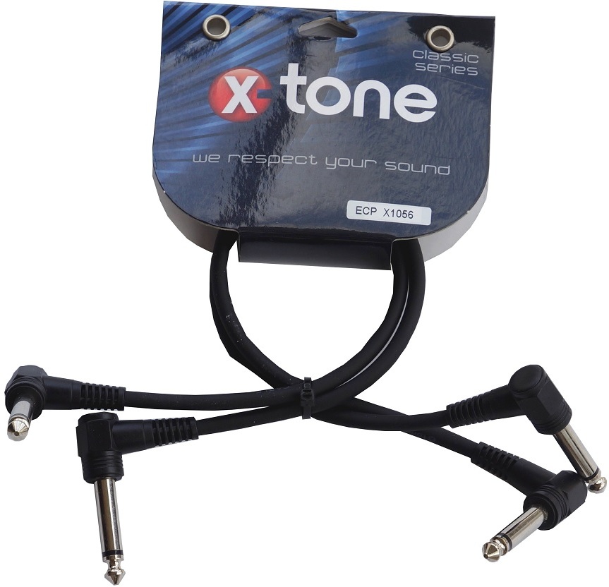 X-tone X1056 Lot De 2 Intrument Patch Cable Jacks Coudes 30cm Bk - Patch - Main picture