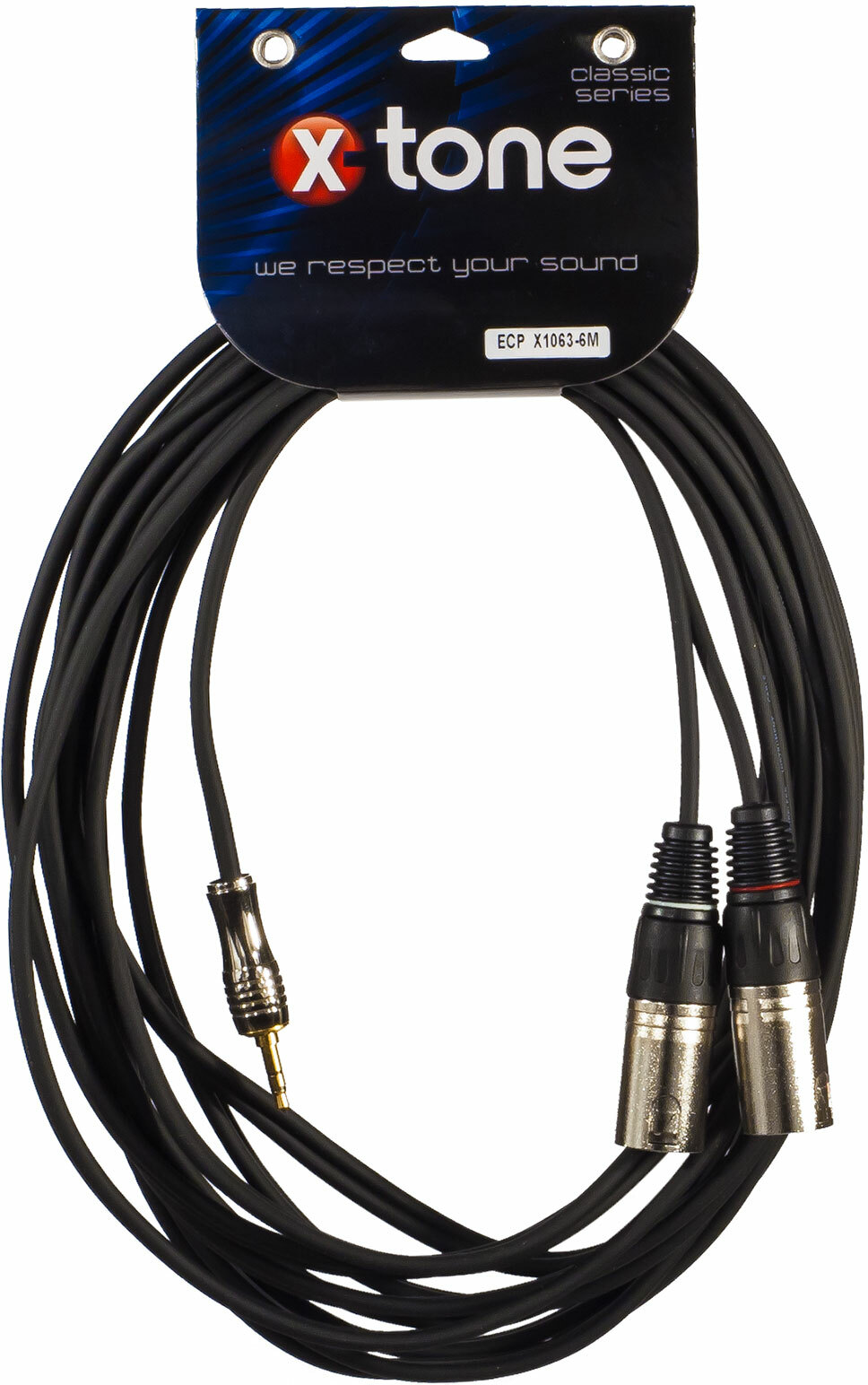 X-tone X1063-6m - Jack(m) 3,5 Stereo / 2 Xlr(m) - Cable - Main picture