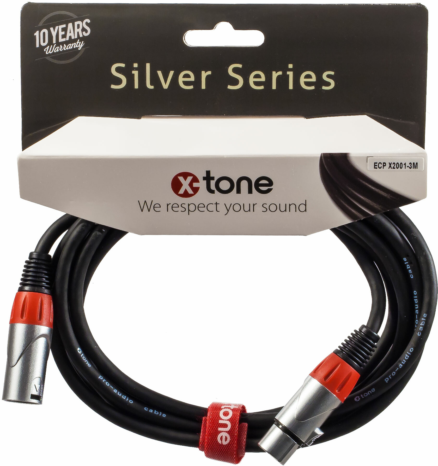 X-tone X2001-3m - Xlr(m) / Xlr(f) Silver Series - Cable - Main picture