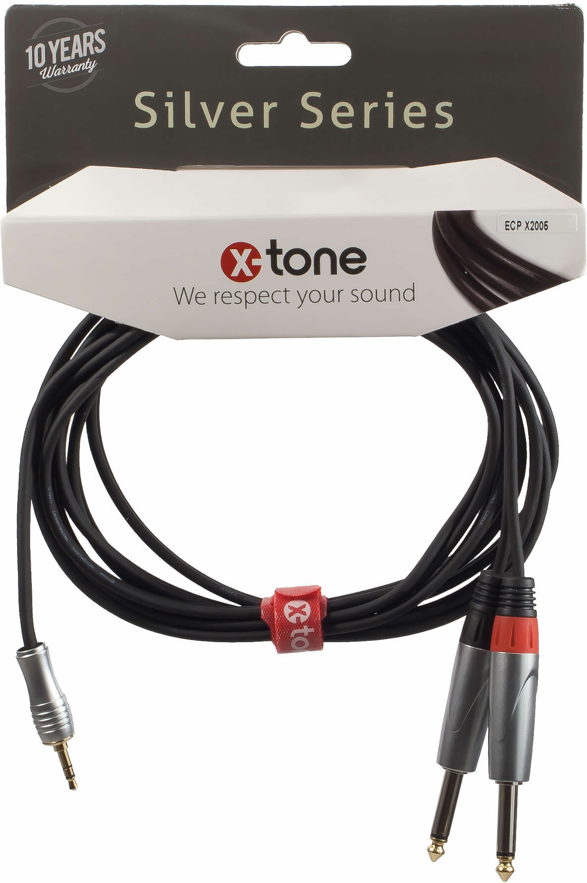 X-tone X2005-1.5m - Jack(m) 3,5 Stereo / 2 Jack(m) 6,35 Mono Silver Series - Cable - Main picture