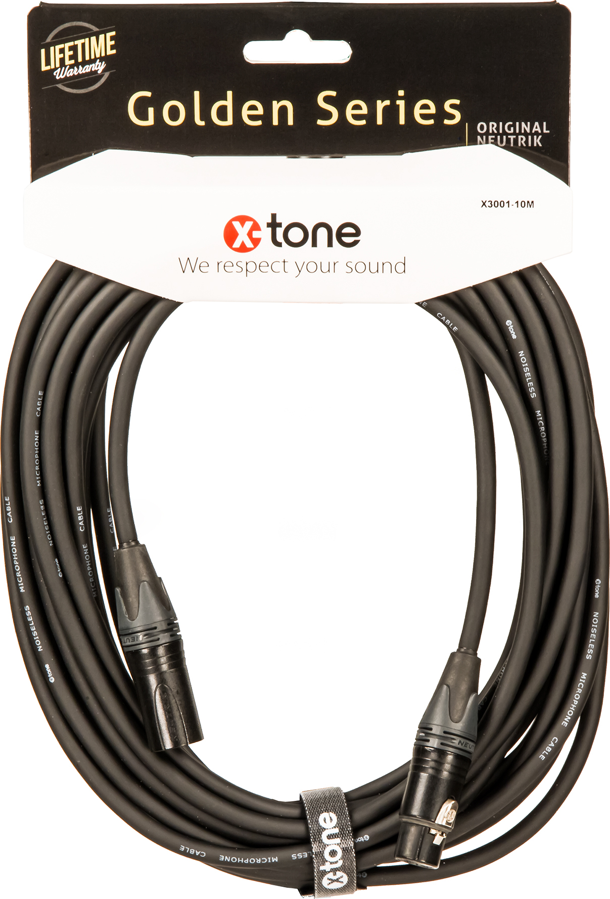 X3001-10M - XLR(M) / XLR(F) Golden Series Cable X-tone