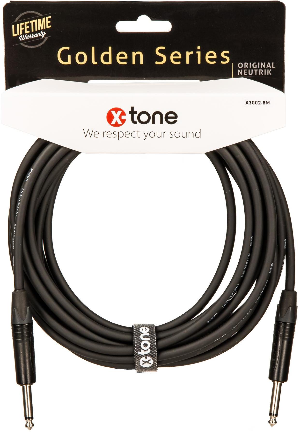 Cable X-tone X3002-6M Instrument Cable Right/Right 6m Golden Series