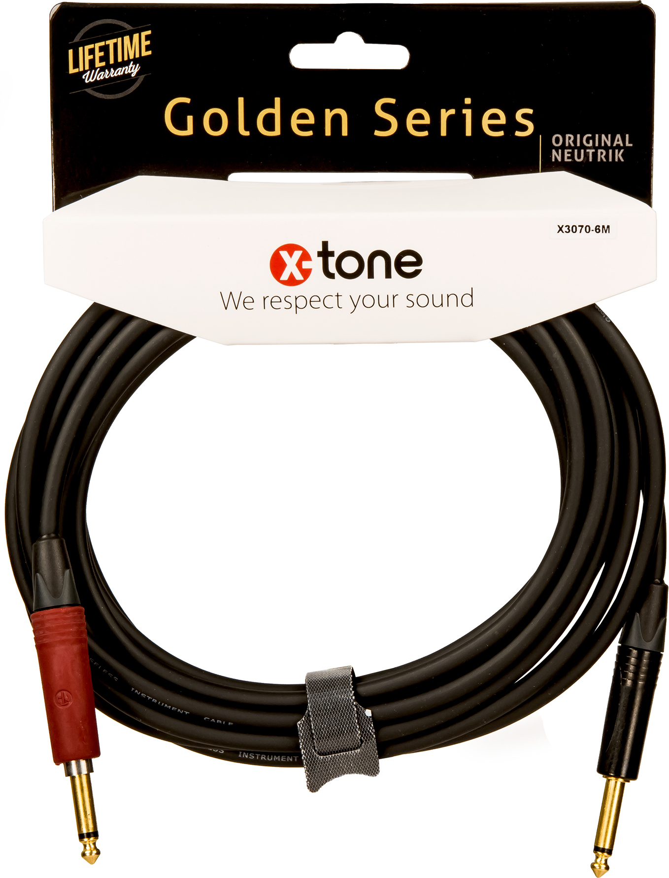 X-tone X3070-6m Instrument Cable Golden Neutrik Silent Droit/droit 6m - Cable - Main picture