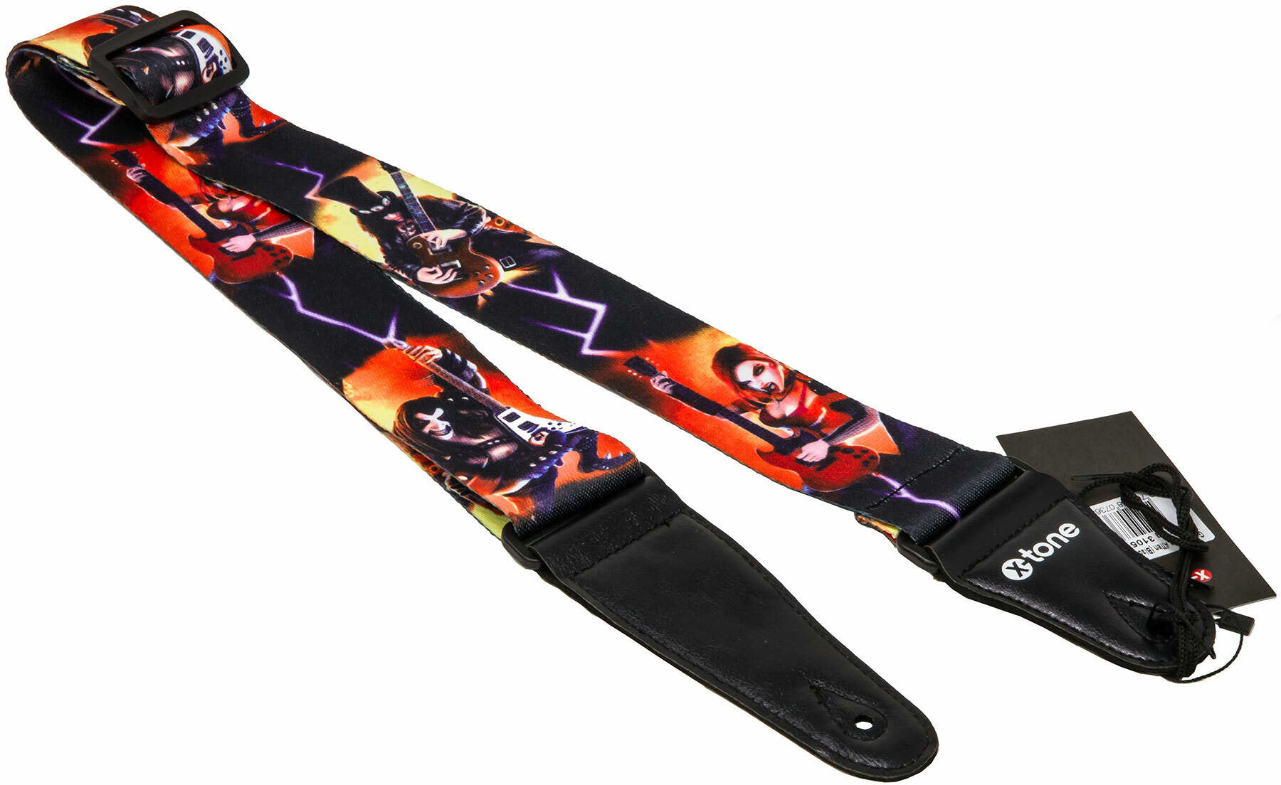 X-tone Xg 3105 Nylon Guitar Strap Alien Black & Red - Guitar strap - Main picture