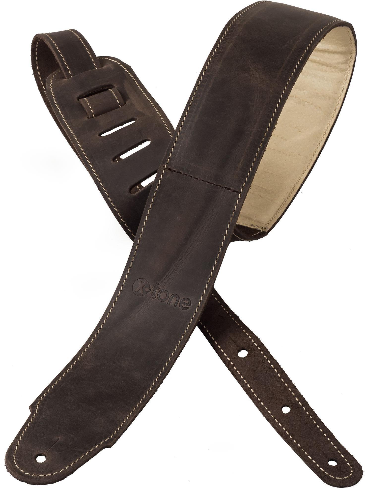 Guitar strap X-tone xg 3156 Classic Plus Leather Guitar Strap - Dark Brown