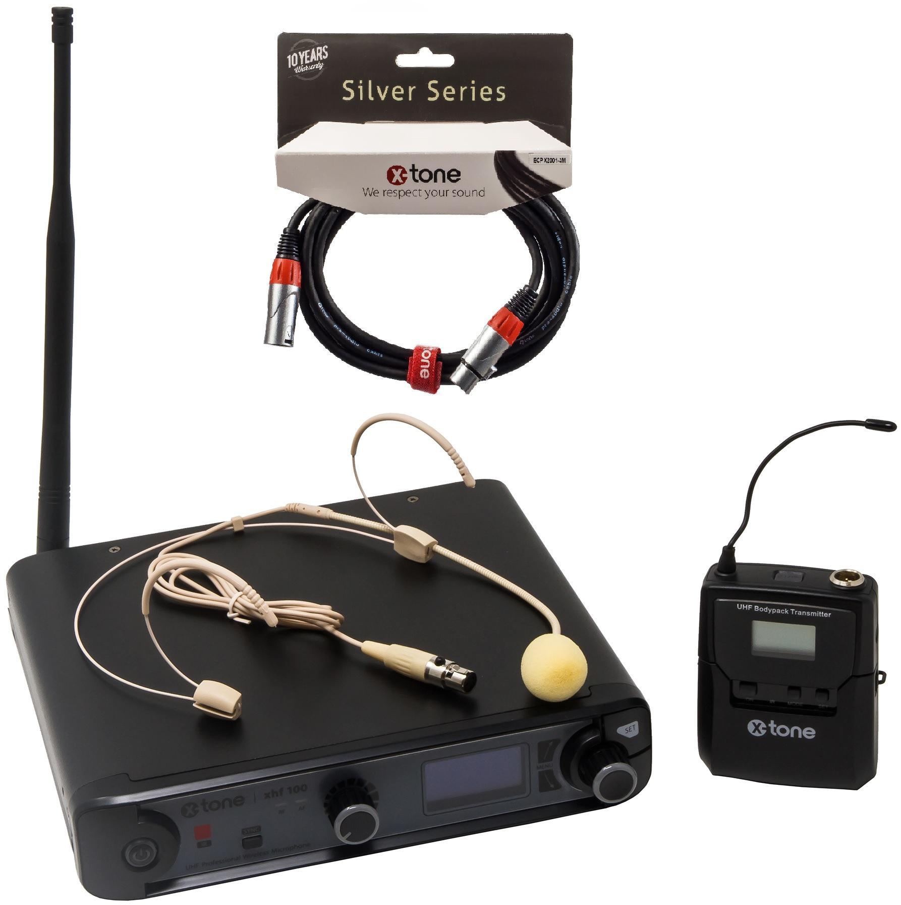 Wireless headworn microphone X-tone XHF100H Systeme HF Serre Tete Frequence Fixe + X-TONE Xlr Xlr 3M