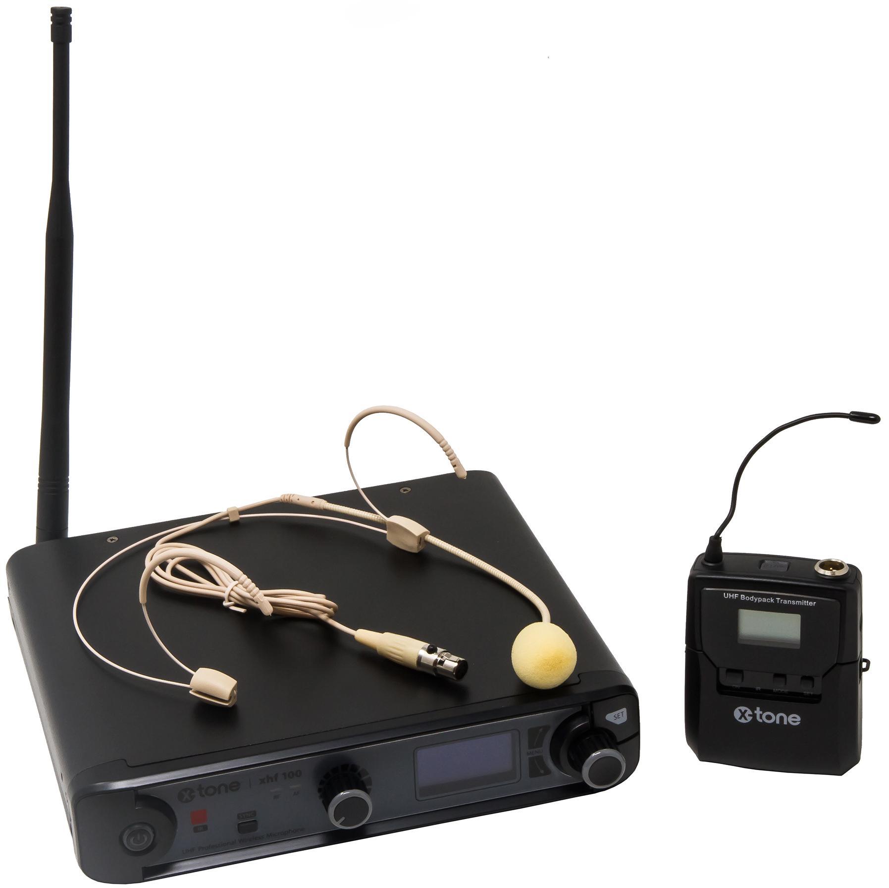 Wireless headworn microphone X-tone XHF100H Systeme HF Serre Tete Frequence Fixe