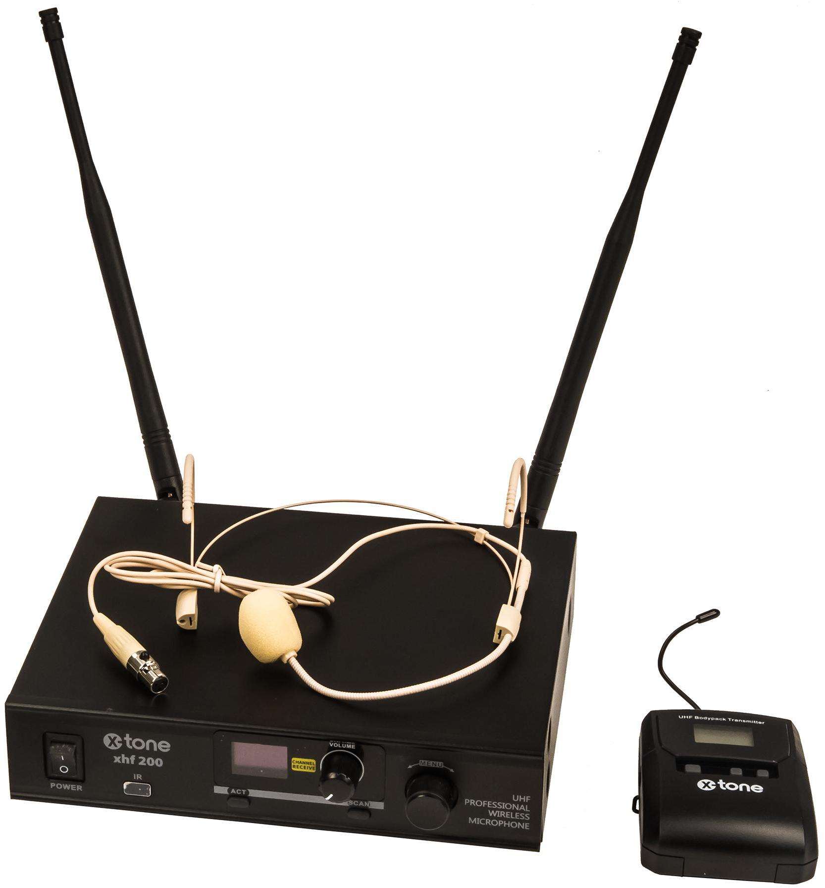 Wireless headworn microphone X-tone XHF200H Systeme HF Serre Tete Multi Frequences