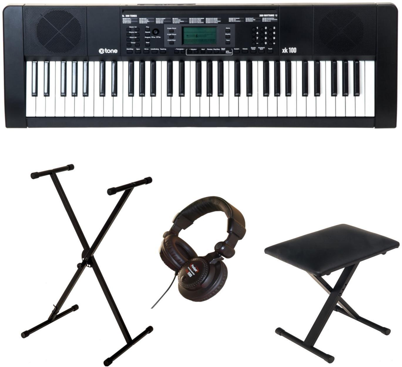 Keyboard set X-tone XK100 + stand + siège + casque PRO580 + xh 6100 Stand Clavier En Kit