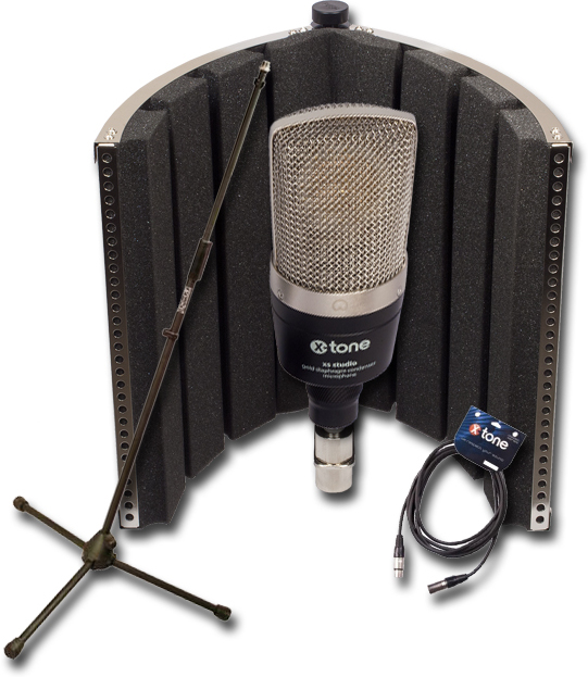 X-tone Xs-studio + X-tone X-screen + X-tone X1003 Xlr Male / Xlr Femelle - 6m + Rtx Mdx Droit Noir - Microphone pack with stand - Main picture