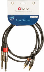 Cable X-tone X1012-3M - 2 Jack(M) 6.35 Mono / 2 RCA(M)