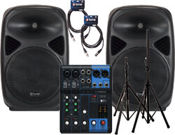 Complete pa system X-tone 2 x SMA-12 + MG06 + XH 6310+ Sac + 2x X1003-Xlr-xlr 6m