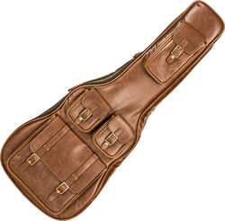 Acoustic guitar gig bag X-tone 2035 FOL-BN Deluxe Leather Acoustic Dreadnought Guitar Bag - Matt Brown