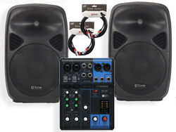 Complete pa system X-tone Sma 8 + Yamaha MG06 + XLR XLR 6M Silver X-tone