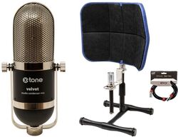 Microphone pack with stand X-tone velvet descreen