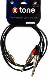 Cable X-tone X1016-1.5M - Jack(M) 3,5 Stereo / 2 Jack(M) 6,35 mono