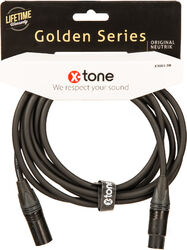 Cable X-tone X3001-3M - XLR(M) / XLR(F) Golden Series