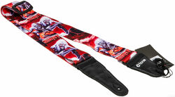 Guitar strap X-tone XG 3106 Nylon Guitar Strap Skull With Hair - Black & Red