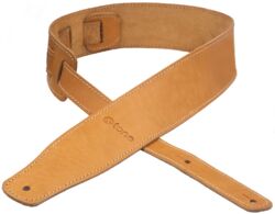 Guitar strap X-tone xg 3150 CLASSIC LEATHER GUITAR STRAP CUIR 6.5CM BROWNSTONE Caramel