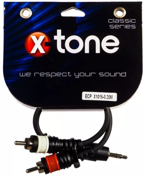 Cable X-tone X1015-0.20M - Jack(M) 3,5 Stereo / 2 RCA(M)