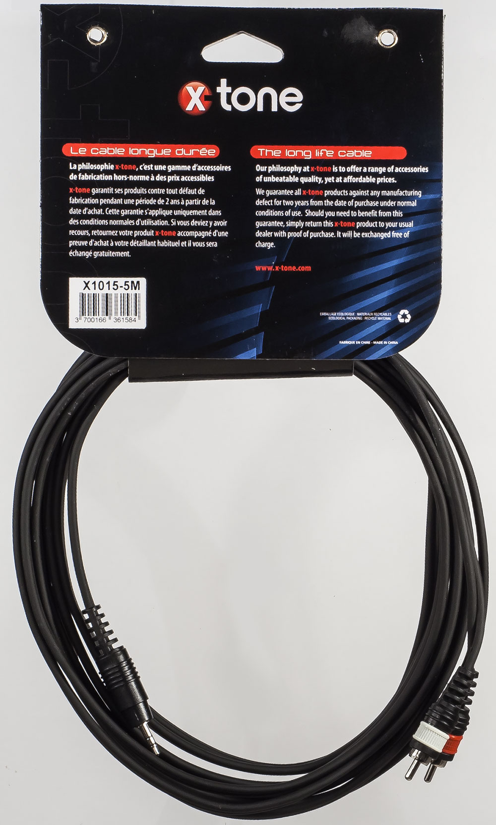 X-tone X1015-5m - Jack(m) 3,5 Stereo / 2 Rca(m) - Cable - Variation 1