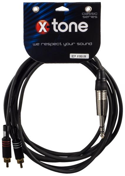 Cable X-tone X1053-3M - Jack(M) 6,35 Stereo / 2 RCA(M)