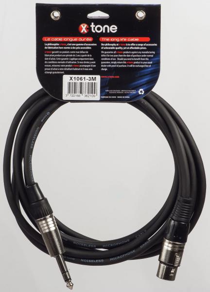 Cable X-tone X1061-3M - Jack(M) 6,35 TRS / XLR(F)