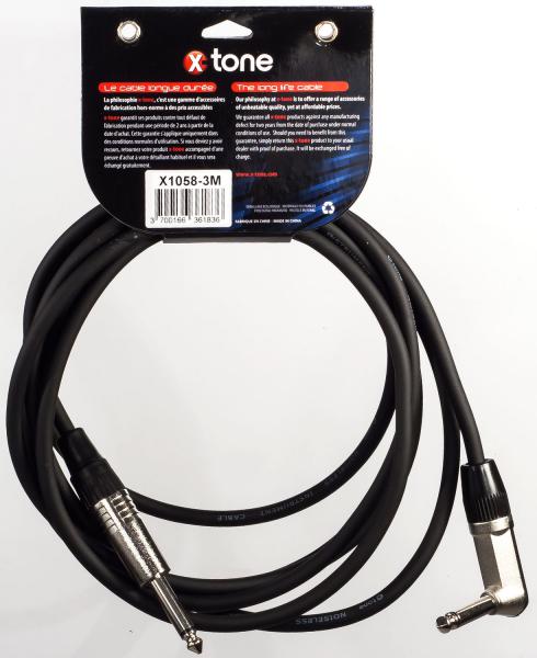 Cable X-tone X1058-3M - Jack(M) 6,35 mono angled / Jack(M) 6,35 mono