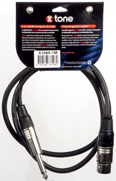Cable X-tone X1060-1M - Jack(M) 6,35 mono / XLR(F)