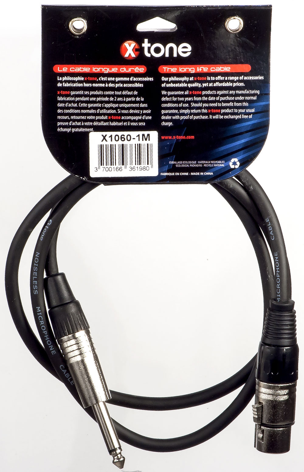 X-tone X1060-1m - Jack(m) 6,35 Mono / Xlr(f) - Cable - Variation 1