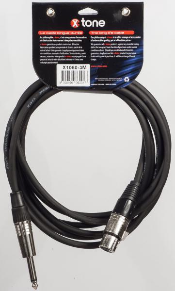 Cable X-tone X1060-3M - Jack(M) 6,35 mono / XLR(F)