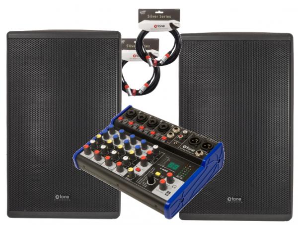 Complete pa system X-tone Pack Sono 600 Watts 8 canaux