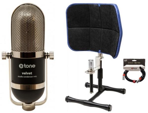 Microphone pack with stand X-tone velvet descreen