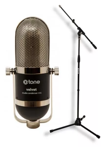 Microphone pack with stand X-tone Velvet + X-TONE xh 6001 Pied Micro Telescopique