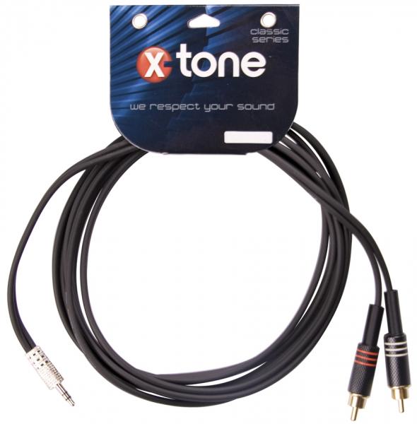 Cable X-tone X1015-3M - Jack(M) 3,5 Stereo / 2 RCA(M)