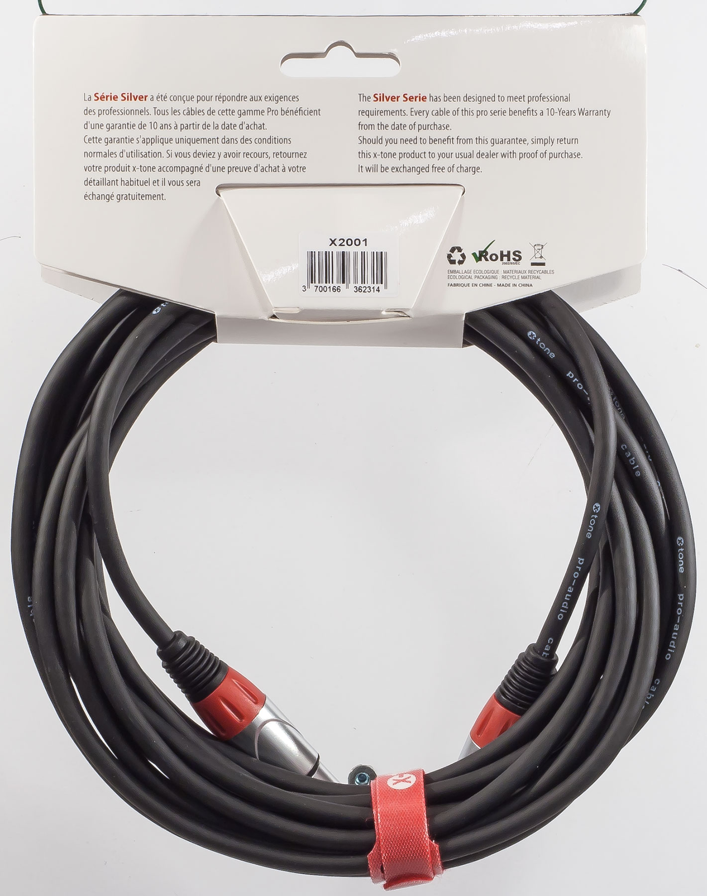 X-tone X2001-10m - Xlr(m) / Xlr(f) Silver Series - Cable - Variation 1