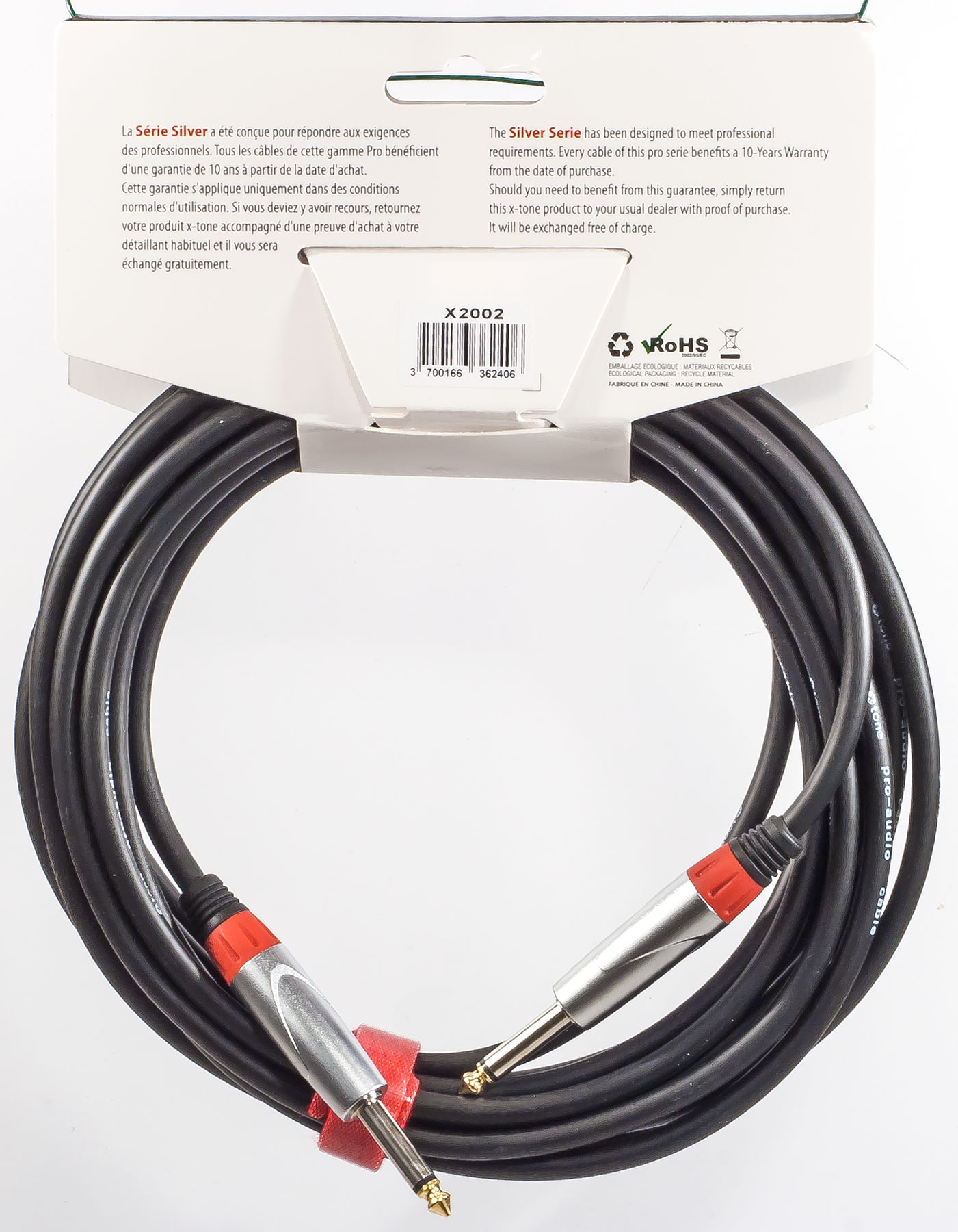 X-tone X2002-6m - Jack(m) 6,35 Mono / Jack(m) 6,35 Mono Silver Series - Cable - Variation 1