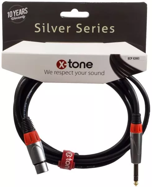Cable X-tone X2003-1,5M - Jack(M) 6,35 TRS / XLR(F) SILVER SERIES