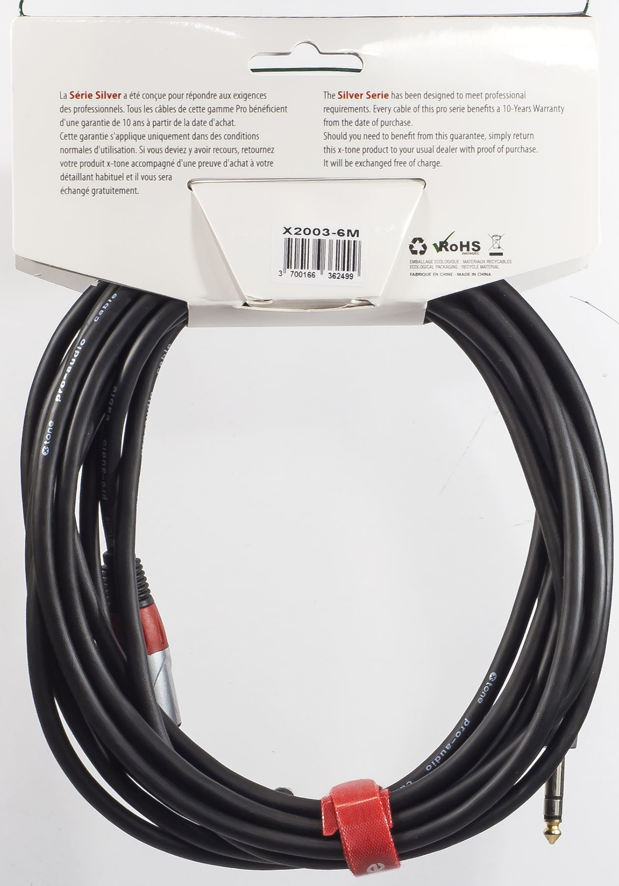 X-tone X2003-6m - Jack(m) 6,35 Trs / Xlr(f) Silver Series - Cable - Variation 1