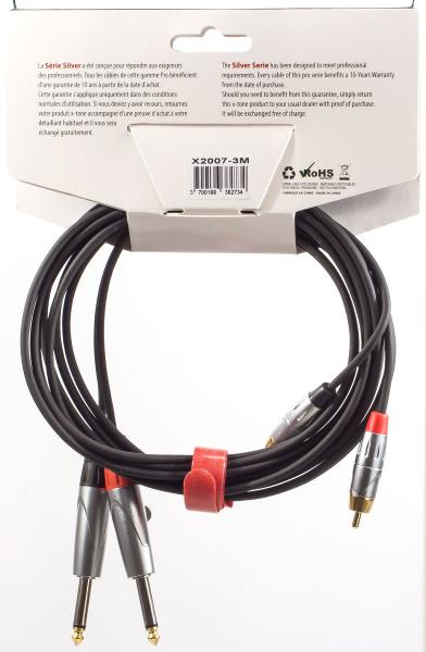 Cable X-tone X2007-3M - 2 Jack(M) 6,35 mono / 2 RCA(M)