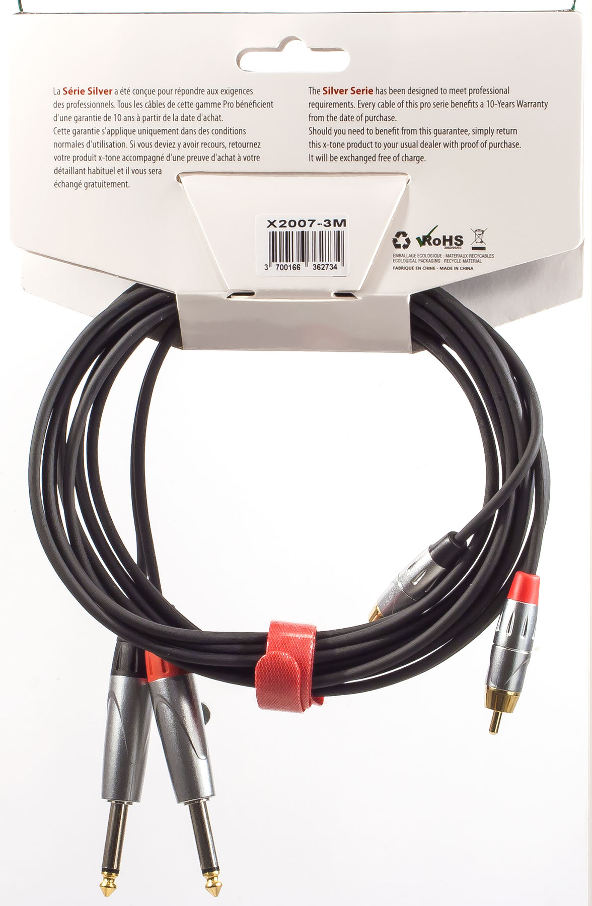 X-tone X2007-3m - 2 Jack(m) 6,35 Mono / 2 Rca(m) - Cable - Variation 3