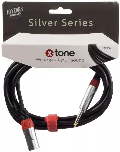 Cable X-tone X2009-1.5M XLR(M) / Jack(M) 6,35 TRS SILVER SERIES