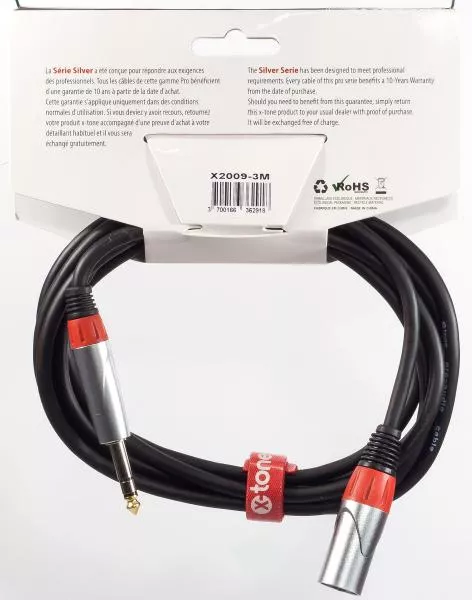 Cable X-tone X2009-3M XLR(M) / Jack(M) 6,35 TRS SILVER SERIES