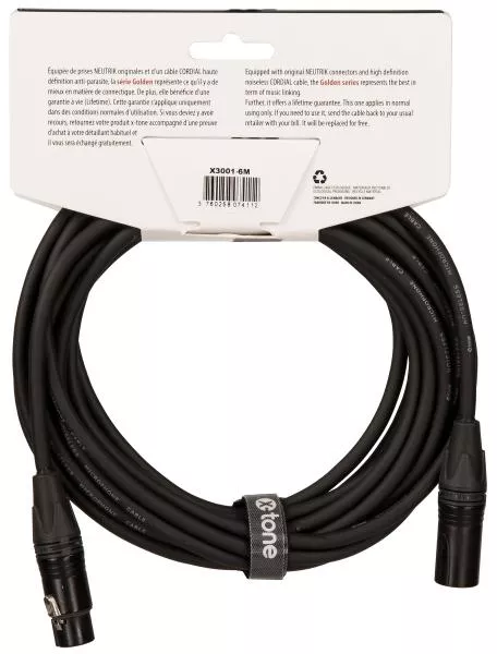 Cable X-tone X3001-6M - XLR(M) / XLR(F) Golden Series