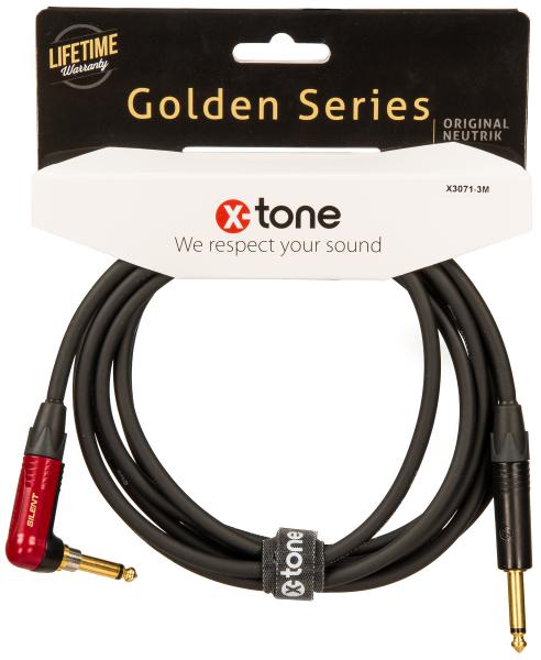 Cable X-tone X3071-3 Instrument Cable Right/Angled 3m Golden Series