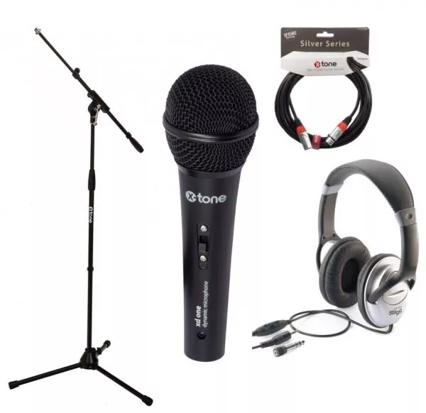 Microphone pack with stand X-tone Xd-One pack chant débutant + SHP 2300H