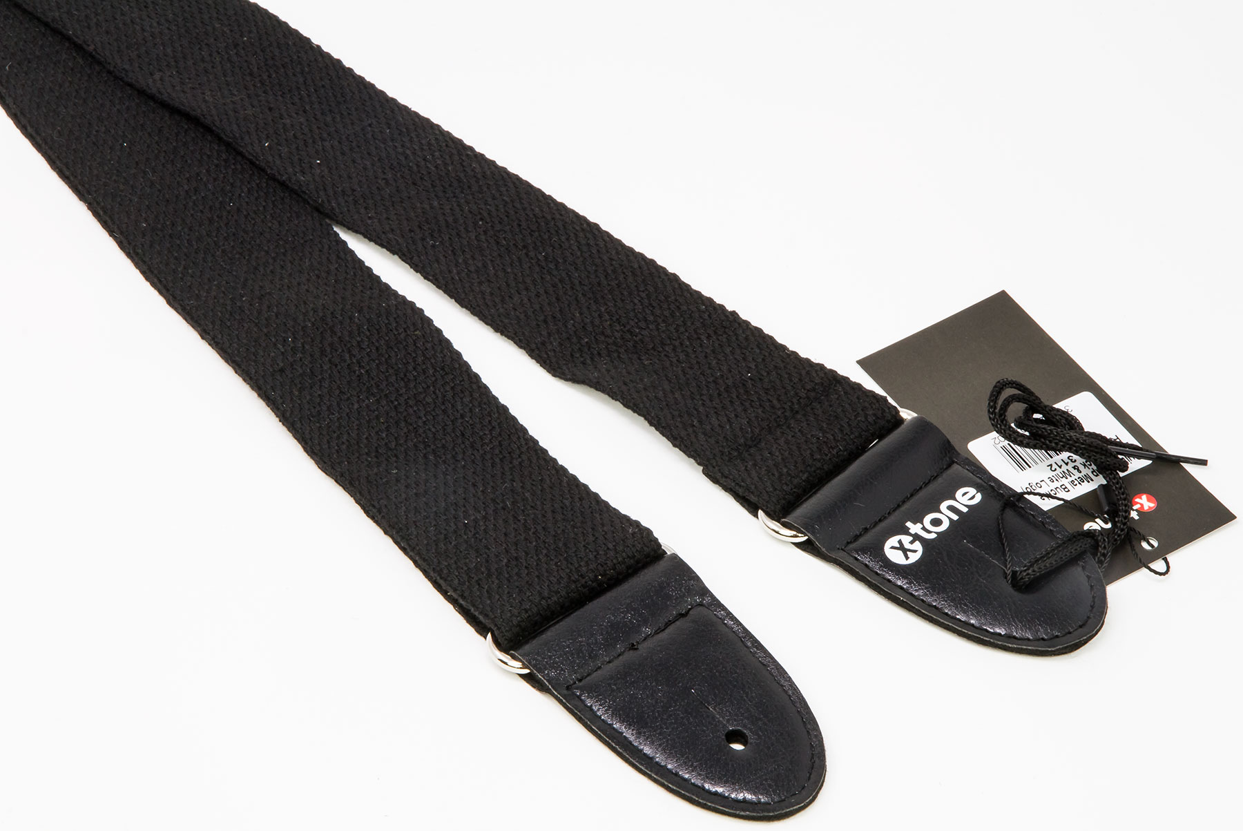 X-tone Xg 3112 Cotton Metal Buckle Guitar Strap Black - Guitar strap - Variation 1