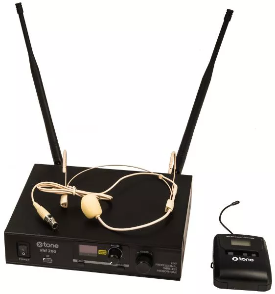Wireless headworn microphone X-tone XHF200H Systeme HF Serre Tete Multi Frequences