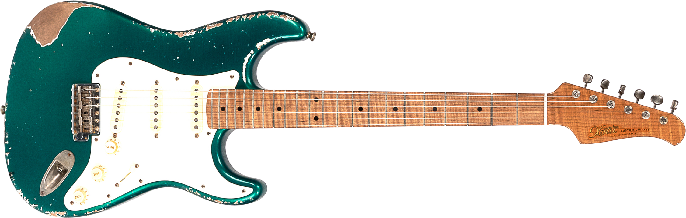 Xotic Xsc-1 Alder California Class 3s Mn #1629 - Heavy Aging Candy Apple Green - Str shape electric guitar - Main picture