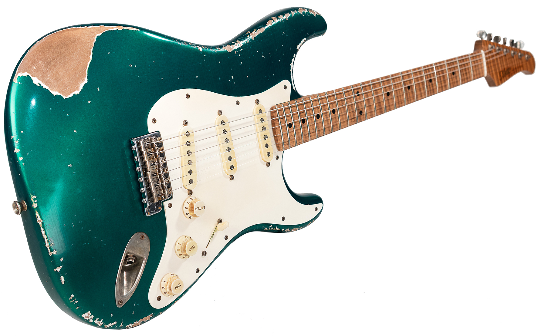 Xotic Xsc-1 Alder California Class 3s Mn #1629 - Heavy Aging Candy Apple Green - Str shape electric guitar - Variation 2